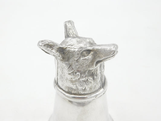 Silver Plated Fox Head Stirrup Cup Shot Cup Antique c1930 Art Deco