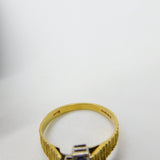 18ct Yellow Gold, Sapphire & Diamond Abstract Modernist Ring Vintage 1971 London