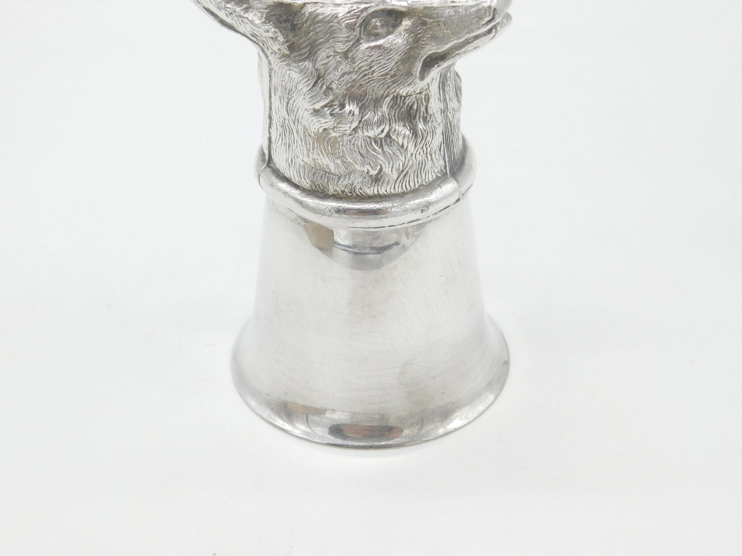 Silver Plated Fox Head Stirrup Cup Shot Cup Antique c1930 Art Deco