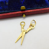 9ct Yellow Gold Pair of Scissors Charm or Pendant Vintage c1970