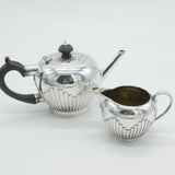 Victorian Sterling Silver Bachelors Teapot & Cream Jug Antique 1884 London