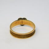 Victorian 9ct Rose Gold Hair Set Mourning Ring Antique 1876 Birmingham