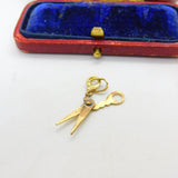 9ct Yellow Gold Pair of Scissors Charm or Pendant Vintage c1970