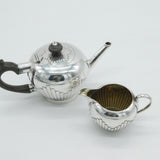 Victorian Sterling Silver Bachelors Teapot & Cream Jug Antique 1884 London