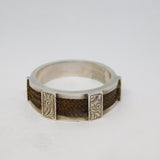 Victorian Sterling Silver & Woven Hair Set Mourning Ring Antique c1860