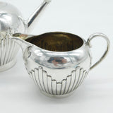 Victorian Sterling Silver Bachelors Teapot & Cream Jug Antique 1884 London