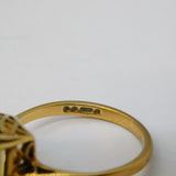 9ct Yellow Gold Emerald Cut Citrine Cocktail Ring Vintage 1968 London