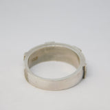 Victorian Sterling Silver & Woven Hair Set Mourning Ring Antique c1860