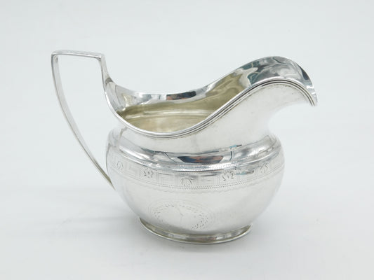 George III Sterling Silver Maze Pattern Cream Jug Antique 1787 Sheffield
