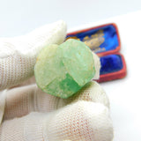 Victorian Large 9ct Yellow Gold Raw Earth Mined Green Emerald Pendant c1850