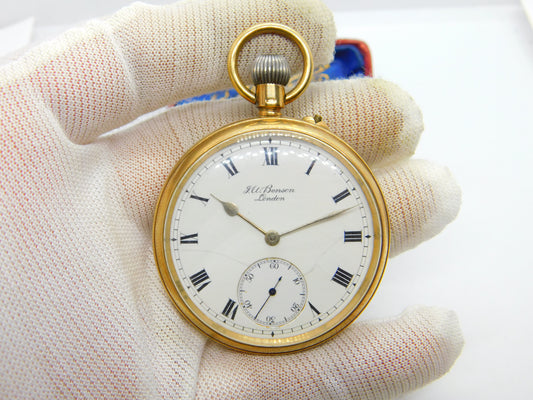 Victorian Gents 9ct Yellow Gold Manual Wind Pocket Watch 1872 London Antique