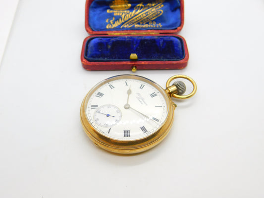 Victorian Gents 9ct Yellow Gold Manual Wind Pocket Watch 1872 London Antique