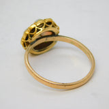 Victorian 18ct Gold, Opal, Emerald & Diamond Floral Cluster Ring Antique c1850s