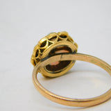 Victorian 18ct Gold, Opal, Emerald & Diamond Floral Cluster Ring Antique c1850s