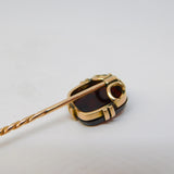 George III 15ct Rose Gold Carnelian Agate Senator Intaglio Stick Pin Antique