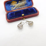 Pair of 18ct White Gold & White Spinel Set Solitaire Earrings Vintage c1980