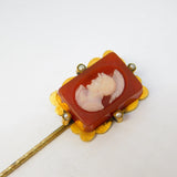 George III 15ct Gold Hardstone Roman Centurion Intaglio Stick Pin Antique c1820