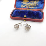 Pair of 18ct White Gold & White Spinel Set Solitaire Earrings Vintage c1980