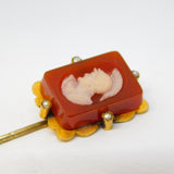 George III 15ct Gold Hardstone Roman Centurion Intaglio Stick Pin Antique c1820