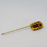 George III 15ct Gold Hardstone Roman Centurion Intaglio Stick Pin Antique c1820