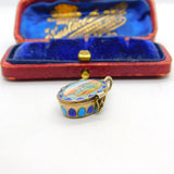 Egyptian .800 Silver Colourful Enamel Classical Scene Moses Basket Charm c1920