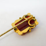 George III 15ct Gold Hardstone Roman Centurion Intaglio Stick Pin Antique c1820
