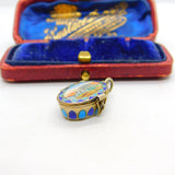 Egyptian .800 Silver Colourful Enamel Classical Scene Moses Basket Charm c1920