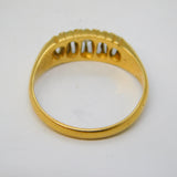 Art Deco 18ct Yellow Gold Graduated Diamond Boat Ring Antique 1919 London