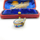 Egyptian .800 Silver Colourful Enamel Classical Scene Moses Basket Charm c1920