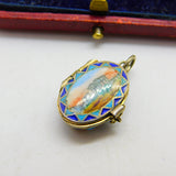 Egyptian .800 Silver Colourful Enamel Classical Scene Moses Basket Charm c1920