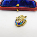 Egyptian .800 Silver Colourful Enamel Classical Scene Moses Basket Charm c1920