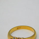 Victorian 18ct Yellow Gold, Ruby & Diamond Dress Ring Antique c1860s