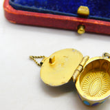 Egyptian .800 Silver Colourful Enamel Classical Scene Moses Basket Charm c1920