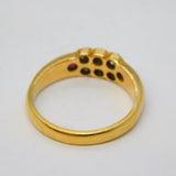 Victorian 18ct Yellow Gold, Ruby & Diamond Dress Ring Antique c1860s