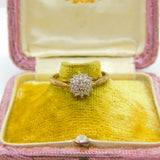 9ct Yellow Gold Diamond Daisy Floral Cluster Ring Vintage c1990 Sheffield