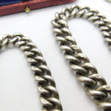 Victorian Sterling Silver Graduating Albert Watch Chain 1898 Birmingham Antique