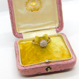 9ct Yellow Gold Diamond Daisy Floral Cluster Ring Vintage c1990 Sheffield