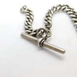 Victorian Sterling Silver Graduating Albert Watch Chain 1898 Birmingham Antique