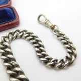 Victorian Sterling Silver Graduating Albert Watch Chain 1898 Birmingham Antique