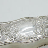 Edwardian Sterling Silver Floral Pattern Jewellery Box Antique 1902 Chester