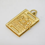 9ct Yellow Gold British Passport Travelling Charm Pendant Vintage London