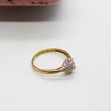 9ct Yellow Gold Diamond Daisy Floral Cluster Ring Vintage c1990 Sheffield