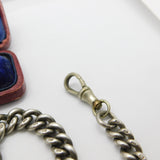 Victorian Sterling Silver Graduating Albert Watch Chain 1898 Birmingham Antique