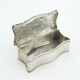 Edwardian Sterling Silver Floral Pattern Jewellery Box Antique 1902 Chester