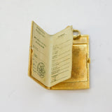 9ct Yellow Gold British Passport Travelling Charm Pendant Vintage London