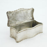 Edwardian Sterling Silver Floral Pattern Jewellery Box Antique 1902 Chester