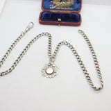 Victorian Sterling Silver Albert Watch Chain or Necklace 1900 Birmingham Antique