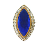 George III 9ct Rose Gold, Silver, Blue Enamel & Paste Mourning Pendant Antique c1820