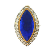 George III 9ct Rose Gold, Silver, Blue Enamel & Paste Mourning Pendant Antique c1820