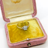 9ct Yellow Gold Baguette Cut Aquamarine & Diamond Dress Ring c1980 Birmingham